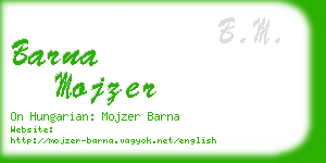 barna mojzer business card